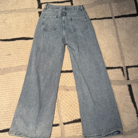 SHEIN Light Blue Distressed Wide-Leg Jeans - Picture 2 of 3